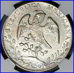 1893-Oa NGC AU Det Mexico 8 Reales Oaxaca Mint Last Silver Coin (21081201C)