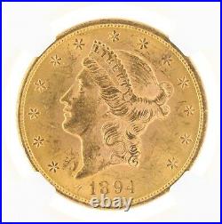 1894 NGC MS61 $20 Liberty Head Double Eagle Philadelphia Minted Twenty Dollar