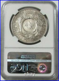 1894 Silver Guatemala Peso 1/2 Real Counterstamped On Peru Sol Ngc Mint State 62