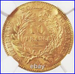 1896 A Gold France 10 Francs Ceres Coin Ngc Mint State 64 Paris Mint