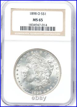 1898-O NGC MS65 New Orleans Morgan Silver Dollar Lustrous BU Bright White GEM