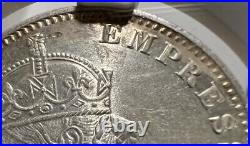 1900 India Rupee NGC MS62 Silver Coin Calcutta Mint Victoria Incuse C