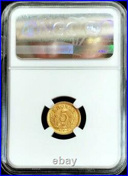 1901 Eb Gold Sweden 5 Kronor Coin Oscar II Ngc Mint State 66