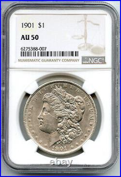 1901 Morgan Silver Dollar NGC AU50 Certified Philadelphia Mint CA734