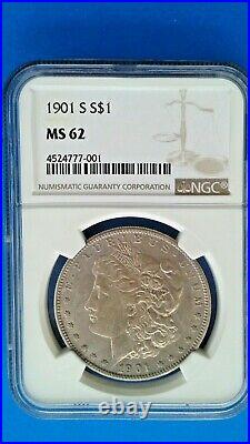 1901 S $1 NGC MS 62 Better Date S-Mint Morgan Silver Dollar