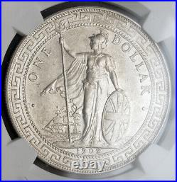1902, Great Britain/Hong Kong. Silver Trade Dollar Coin. Bombay mint! NGC MS-62