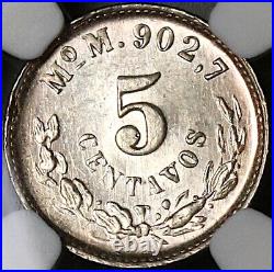1903-Mo NGC MS 65 Mexico 5 Centavos Gem Mint Silver Coin (22060803C)