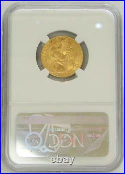1908 Gold France 20 Francs Rooster Paris Mint Ngc Mint State 64