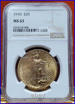 1910 P Saint Gaudens Double Eagle Ms63 NGC Certified Us Mint Coin