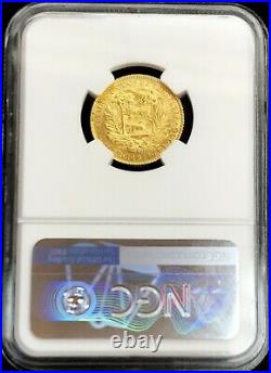 1911 Gold Venezuela 20 Bolivares Simon Bolivar Coin Ngc Mint State 64
