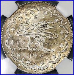 1911 NGC AU58 Salonika Mint Visit Ottoman Turkey 10 Kurush 1.5K Coin 19010301C