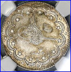 1911 NGC AU58 Salonika Mint Visit Ottoman Turkey 10 Kurush 1.5K Coin 19010301C