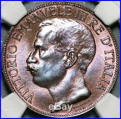 1911 NGC MS 64 Italy 10 Centesimi Kingdom Anniversary Mint State Coin 20081801C