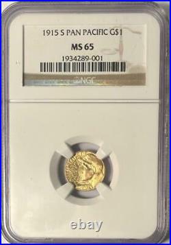 1915-S Panama Pacific Gold Commemorative Dollar NGC MS-65 Mint State 65