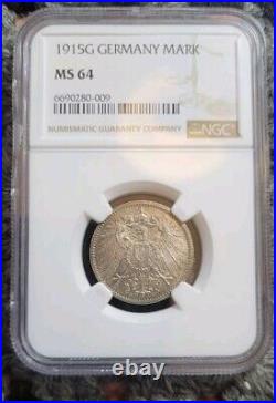 1915G Germany 1 Mark MS 64 NGC Natural Toned