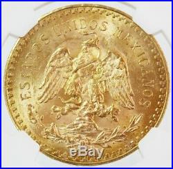 1923 Gold Mexico 50 Pesos Coin Ngc Mint State 63