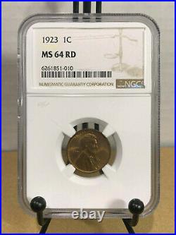 1923 Lincoln Cent NGC MS64RD Mint State 64 Red #6261851-010