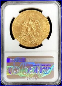 1924 Gold Mexico 50 Pesos Winged Victory Coin Ngc Mint State 61 Early Date
