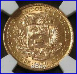1930 Gold Venezuela 10 Bolivares Simon Bolivar Coin Ngc Mint State 63