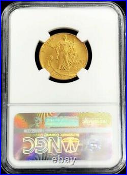1931 R IX Gold Italy 100 Lire Ngc Mint State 62 Vittorio Emanuele III