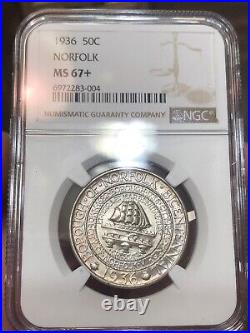 1936 norfolk commemorative half dollar NGC MS-67+ Plus