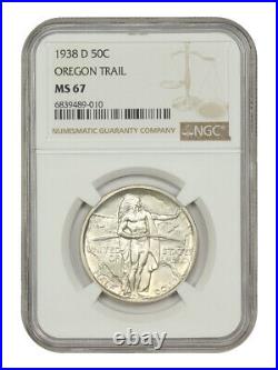 1938-D 50C Oregon NGC MS67 Classic Silver Commemorative Low Mintage Issue