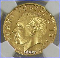 1946 B Gold Liechtenstein 20 Franken Coin Ngc Mint State 65