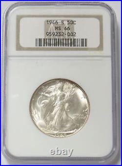1946 S Walking Liberty Half Dollar 50c Wlh Coin Ngc Mint State 66