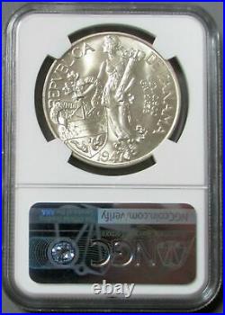 1947 Silver Panama 1 Balboa Lady Liberty Coin Ngc Mint State 65+