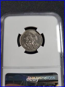 1951 Mexico 25 Centavos Silver Coin NGC MS 65