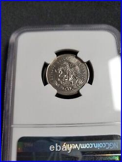 1951 Mexico 25 Centavos Silver Coin NGC MS 65