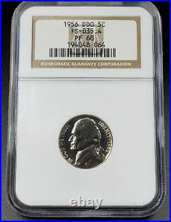 1956 Jefferson Proof Nickel Coin NGC PF68 DDO Double Die FS-035.4 FS-102 Variety