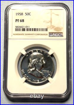 1958 Franlin Half Dollar NGC PF 68 Spot Free