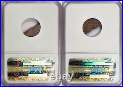 1962 D NGC AU58 Two-Coin Set Split in Half After Strike Lincoln Cent Mint Error