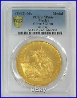 1962 Gold Mexico 50 Pesos Cinco De Mayo Commemorative Coin Pcgs Mint State 66