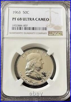 1963 Franklin Half Dollar NGC PF68 Ultra Cameo