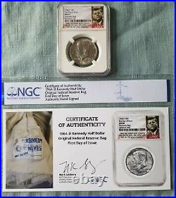 1964-D KENNEDY HALF DOLLAR 50C FROM US Mint DISCOVERY BAG NGC MS64 FDOI