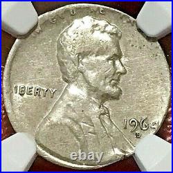 1964-d Cent Struck On Silver Dime Planchet Ngc Au Off-metal Mint Error