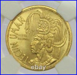 1965 Gold Guatemala Tecun Uman 1/4 Oz Commemorative Ngc Mint State 64