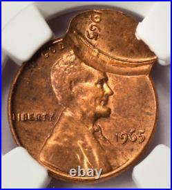 1965 NGC MS63RB Double Struck Double Date Lincoln Cent Mint Error Rare
