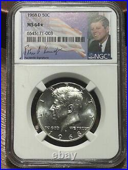 1968 D Ngc Ms64 (star)kennedy Half Dollar 40% Silver Business Strike 50c