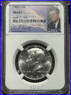 1968 D Ngc Ms64 (star)kennedy Half Dollar 40% Silver Business Strike 50c