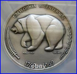 1969 Silver California Bicentennial Commemorative Medallic Art Ngc Mint State 68