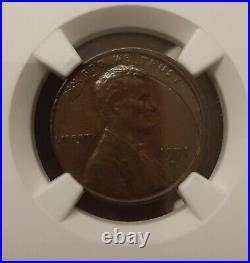 1971-D LINCOLN PENNY Incomplete Curved Clip NGC MS63 BROWN Mint Error 1C