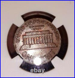 1971-D LINCOLN PENNY Incomplete Curved Clip NGC MS63 BROWN Mint Error 1C
