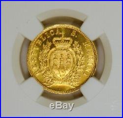 1975 San Marino 2 Scudi Gold Coin with Wreath Graded MS67 Mint State 67 by NGC