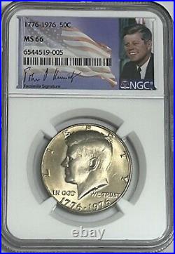 1976 Ngc Ms66 Mint State Clad Kennedy Half Dollar Business Strike 50c Jfk Coin