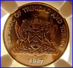 1977FM (U) Trinidad 10 Cents NGC MS 68 DPL, Extremely Low Mintage 633