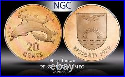 1979 Kiribati Sherbet Toned 20C NGC PF 65 Ultra Cameo Top Pop! Mint 10K