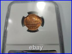 1980 Jefferson Nickel NGC MS 65 RD Struck On Cent Planchet Mint Error Off Metal
